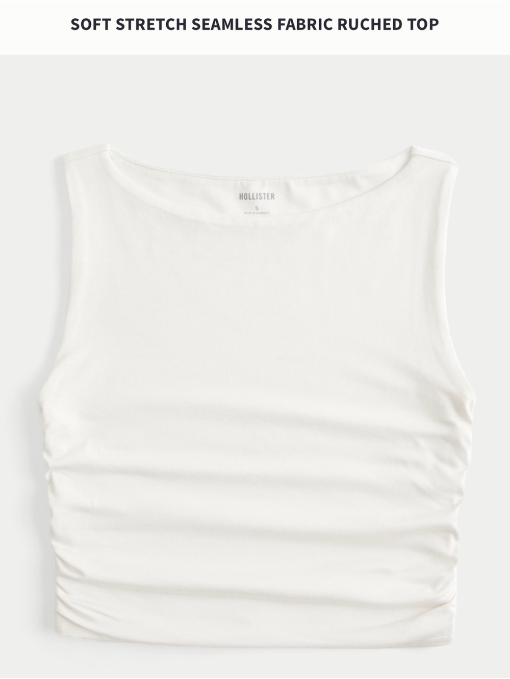 Hollister White Seamless Ruched Tank Top
